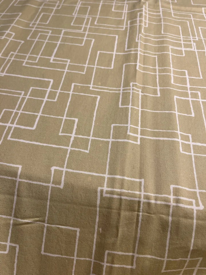 Crate and Barrel Green Geometric Shower Curtain 100% Cotton - Image 3 of 4