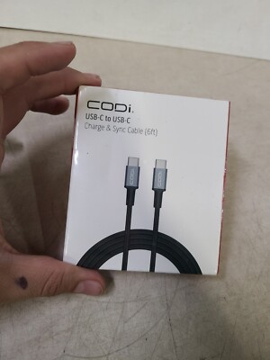 Codi 6' Braided Nylon USB-C to USB-C Charge & Sync Cable