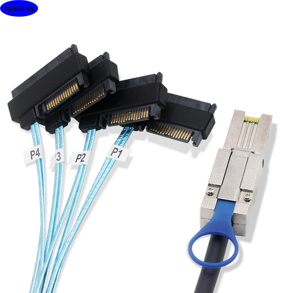 Cavo Convertitore Mini SAS HD SFF-8088 A 4 Porte SAS SFF-8482 &ndash; Adattatore Per Server