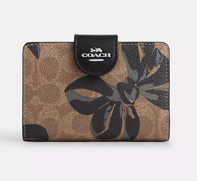 長財布 COACH Signature Canvas With Bow Print CZ326 COACH Cz326 - LONG ZIP AROUND WALLET IN SIGNATURE CANVAS