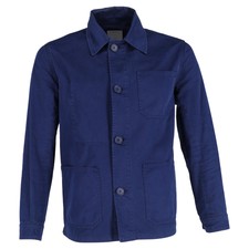 Sandro Paris Overshirt In Blue Cotton Intxs