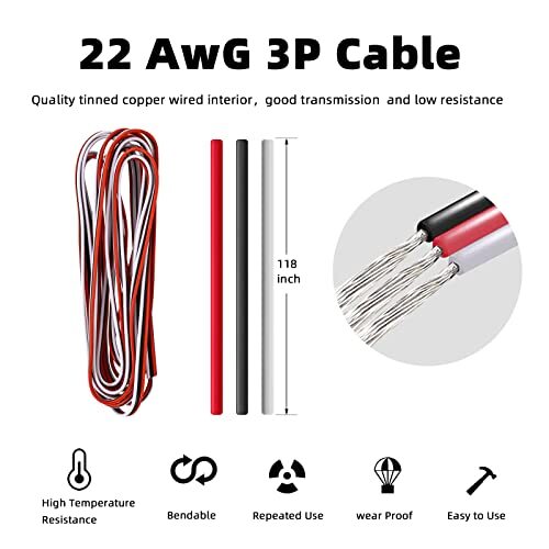 KWBRC 50 JST Sets Servo Plug Male Female Connector Crimp Pin Cable Kit with - Picture 6 of 7