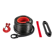 1/2"x92ft Synthetic Winch Line Cable Rope With Sleeve + Winch Hook For ATV UTV
