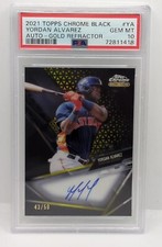 2021 Topps Chrome Black Gold Refractor Yordan Alvarez On Card Auto /50 PSA 10