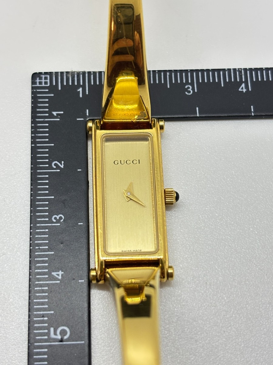Near Mint w/Box] Gucci 1500L Watch Rectangle Vintage Quartz Gold