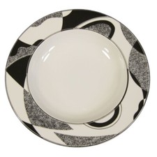 Christopher Stuart Odyssey Large Rimmed Soup Bowl x6 Black White Abstract Y0263