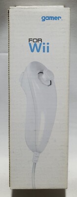 GAMER Nunchuck Controller for Nintendo Wii White wired with motion sensor