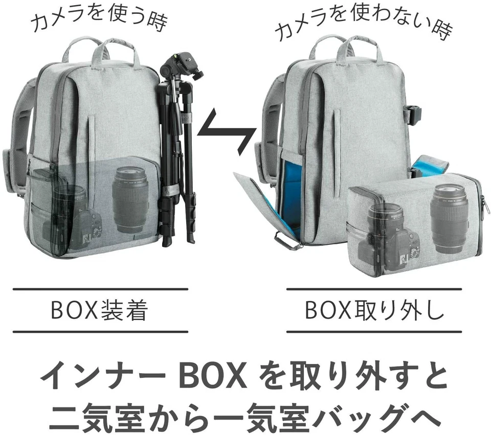 ELECOM Bolsa para Cámara Mochila Alto Grado L Tamaño 15.6 pulgadas Almacenamiento para PC?Gris Foto 2 de 4