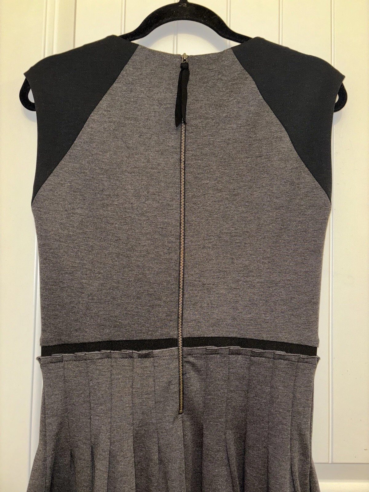 VETEMENTS Abito a pieghe Rebecca Taylor Ponte a maglia grigio antracite nero taglia 6