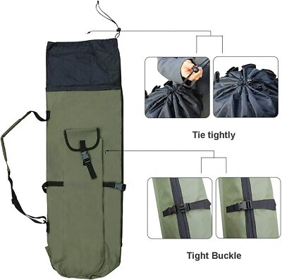allnice durable canvas fishing rod & reel organizer bag Durable Canvas Fishing Rod & Reel Organizer Bag Travel Carry Case Bag-  Holds 5
