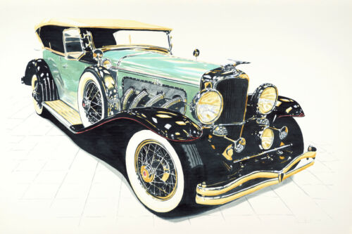 "Duesy" Duesenberg 20"X30" Automotive Car Art Signed, #'d Giclee R Lewis - Picture 1 of 1