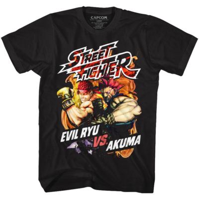 Street Fighter Mens T-Shirt New EVIL RYU Gaming Capcom Black Cotton SM - 5XL