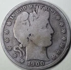 1900 Silver Barber Half Dollar - ** VG+ **
