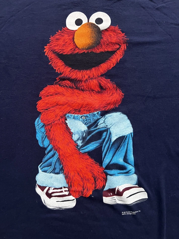 Camiseta Elmo Vintage Jim Henson Sesame Street Fabricada nos EUA Anos 90 - Imagem 3 de 4