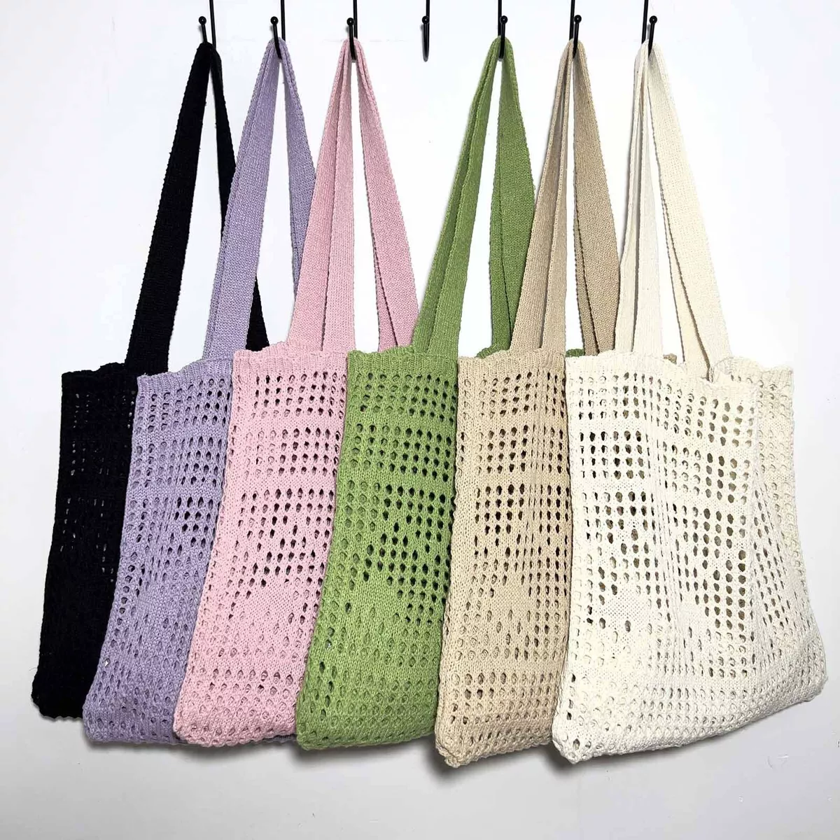Women Crochet Knitted Bohemian Shoulder Bag Tote Handbag Shopping