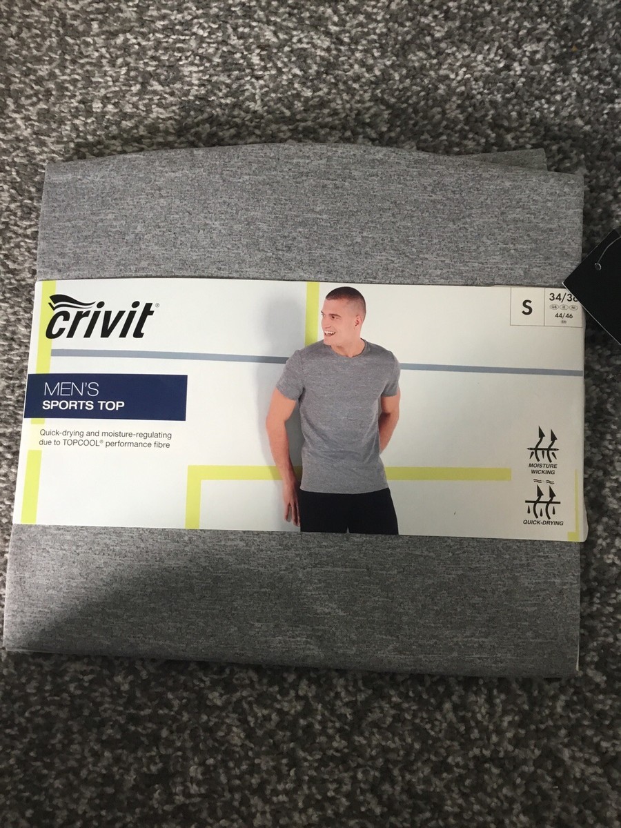 CRIVIT Mens Black-Men's Top Sports Size S UK