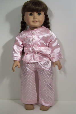 Pink Satin Pajamas Pjs w/Belt Doll Clothes For 18'' American Girl Ruthie (Debs)