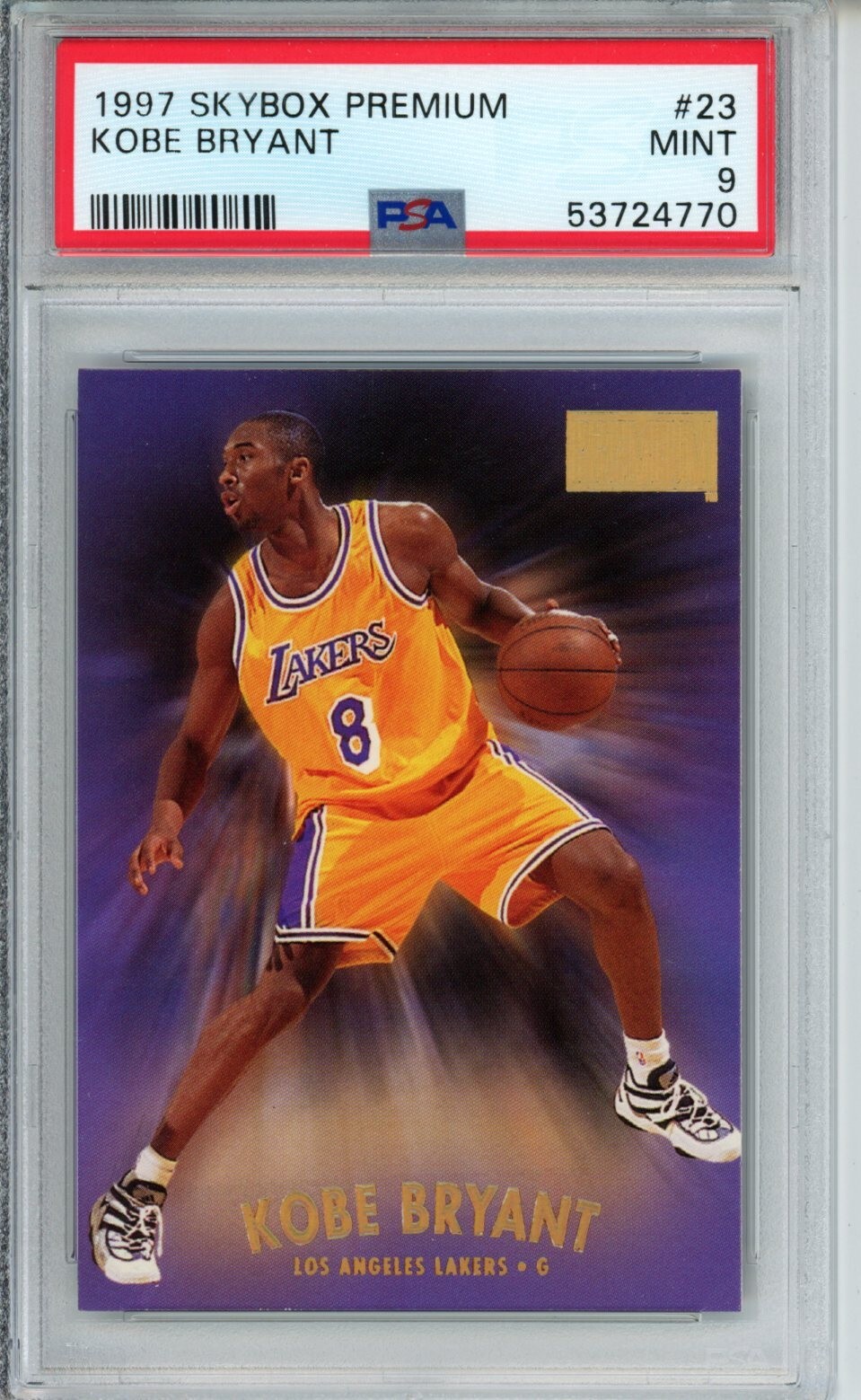 1997 Skybox Premium #23 Kobe Bryant PSA 9 Mint Los Angeles Lakers