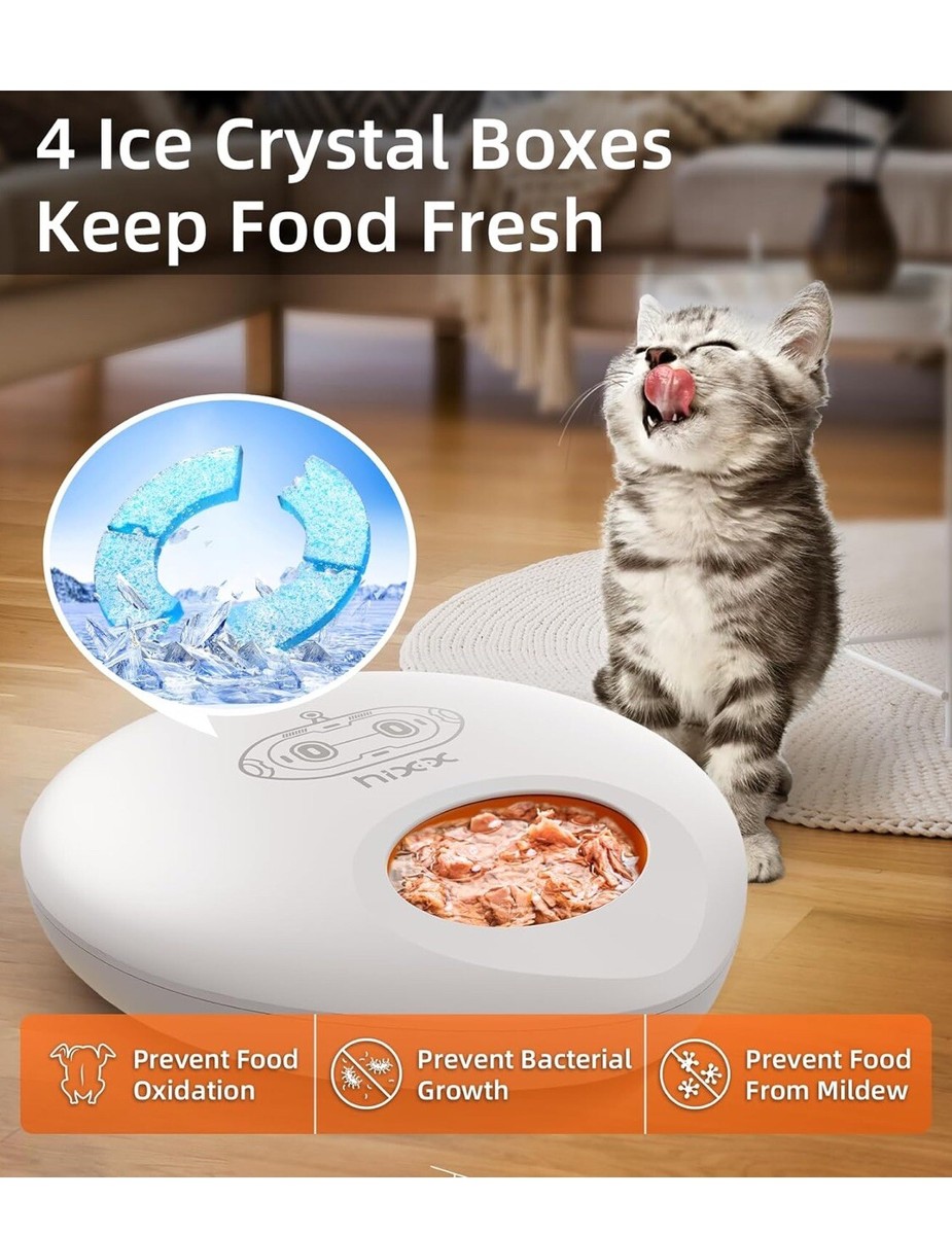 Cordless Automatic Cat Feeder Wet Food, Auto Cat Feeder,4 Ice