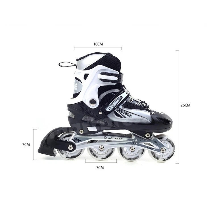 Adjustable Inline Skates with LED Light Roller Wheels Blades Unisex Shoes Kids - Bild 4 von 4