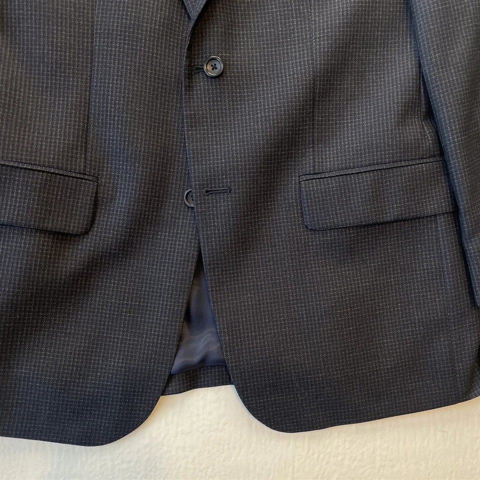 Blazer Traje Chaqueta Abrigo Deportivo Pronto Uomo Platinum 44R Azul Marino Cuadros 100% Lana Foto 3 de 4