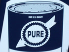 Pure Oil Co - Shows Old Quart Motor Oil Tin Can - Gas Station - Temperature Sign