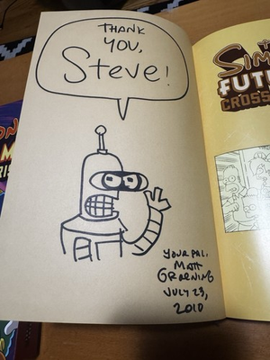 #ad Matt Groening Autographed Personalized “Simpsons Futurama Crossover Crisis $525.00