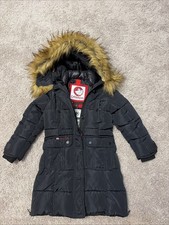 Canada Weather Gear Kids Heavy Winter Parka Coat Faux Fur Hood Charcoal Gray 5/6