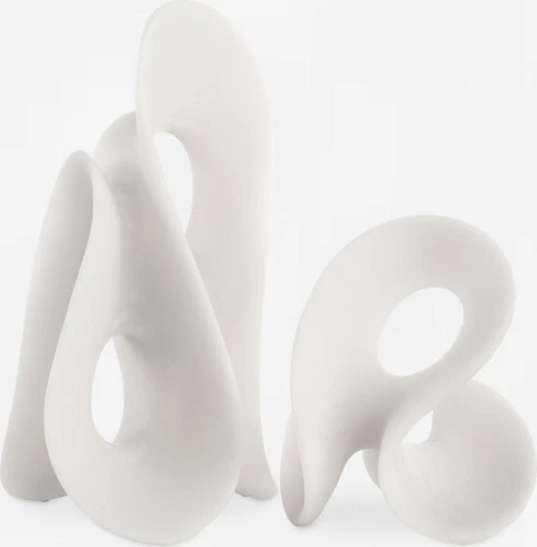 Uttermost 18194 Silent Wave 15" Tall Polyresin Abstract Table - White - Picture 5 of 5