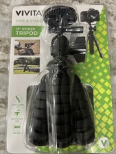 Vivitar Spider Tripod Black VIV-SP-12-BLK Rubberized Camera Mount- NEW