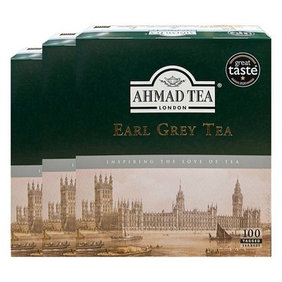 3 × 200g Ahmad Tea - Earl Grey Tea - 100 Teebeutel