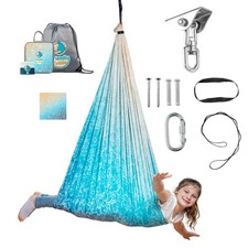 Indoor Sensory Swing for Kids or Outdoor   Holds 300lbs, Double-Layer,  360 ...