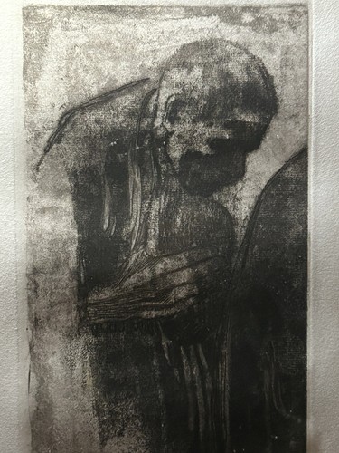 Kathe Kollwitz Trauernder Mann Blindstempel signiert Bild 10,5 x 5,75" Fr. 21 X 15,5 Zoll - Bild 2 von 18