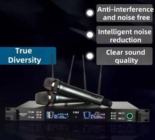 UHF Professional Wireless Dynamic Microphone System, 200 Channels, Suitable