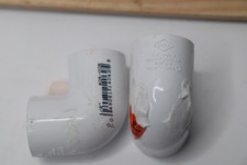 2-Pk Dura Pipe Fitting 90 Degree Elbow Schedule 40 White PVC 1/2" CA003-24