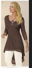Size M Monroe And Main Brown High Low Hem Tunic Top