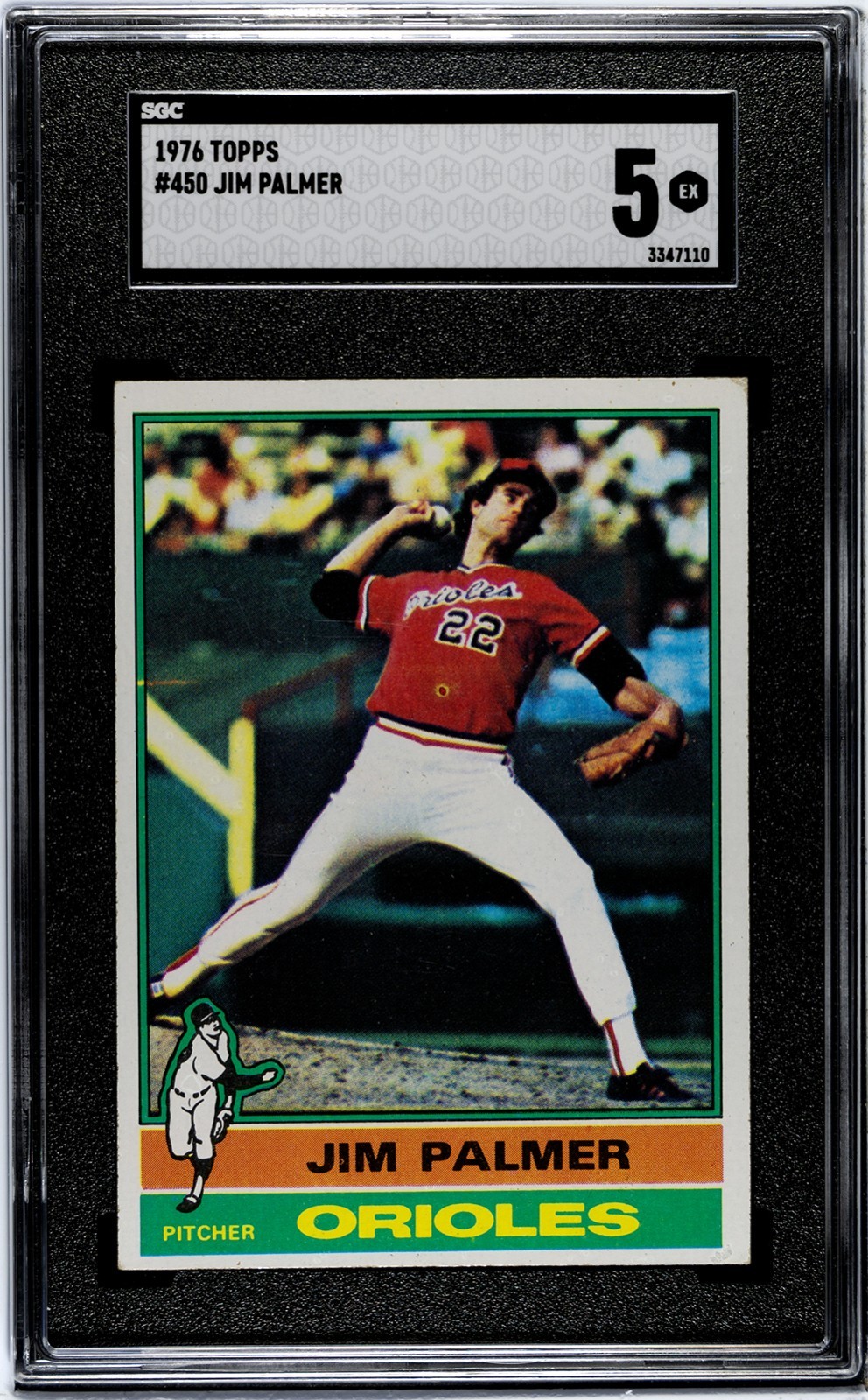 1976 Topps Jim Palmer #450 Baltimore Orioles SGC 5 EX+