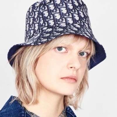 Authentic Dior Reversible oblique Teddy-D Medium Brim Bucket Hat