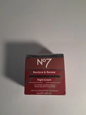 No7 Restore & Renew Face & Neck Multi Action Night Cream 1.69oz New Open Box