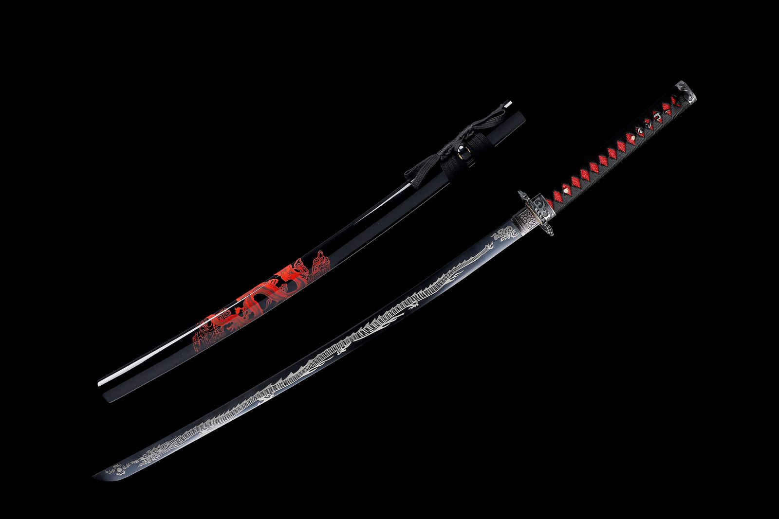 Dragon Blade Japanese Samurai Katana Sword 1095 Carbon Steel Sharp Full Tang