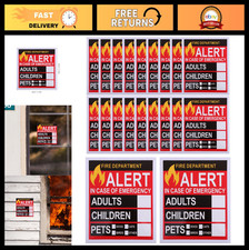 Emergency Alert Stickers for Home  Pets - 20 Easy Apply Rescue Decals for Safet