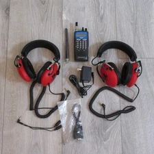 Racing Electronics By Koss 2 Headsets With Uniden Sportcat 200 Scanner And Bag