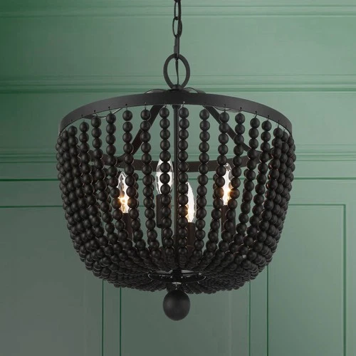 Crystorama Rylee 16 1/2" Wide Matte Black Bowl Chandelier - Picture 1 of 8