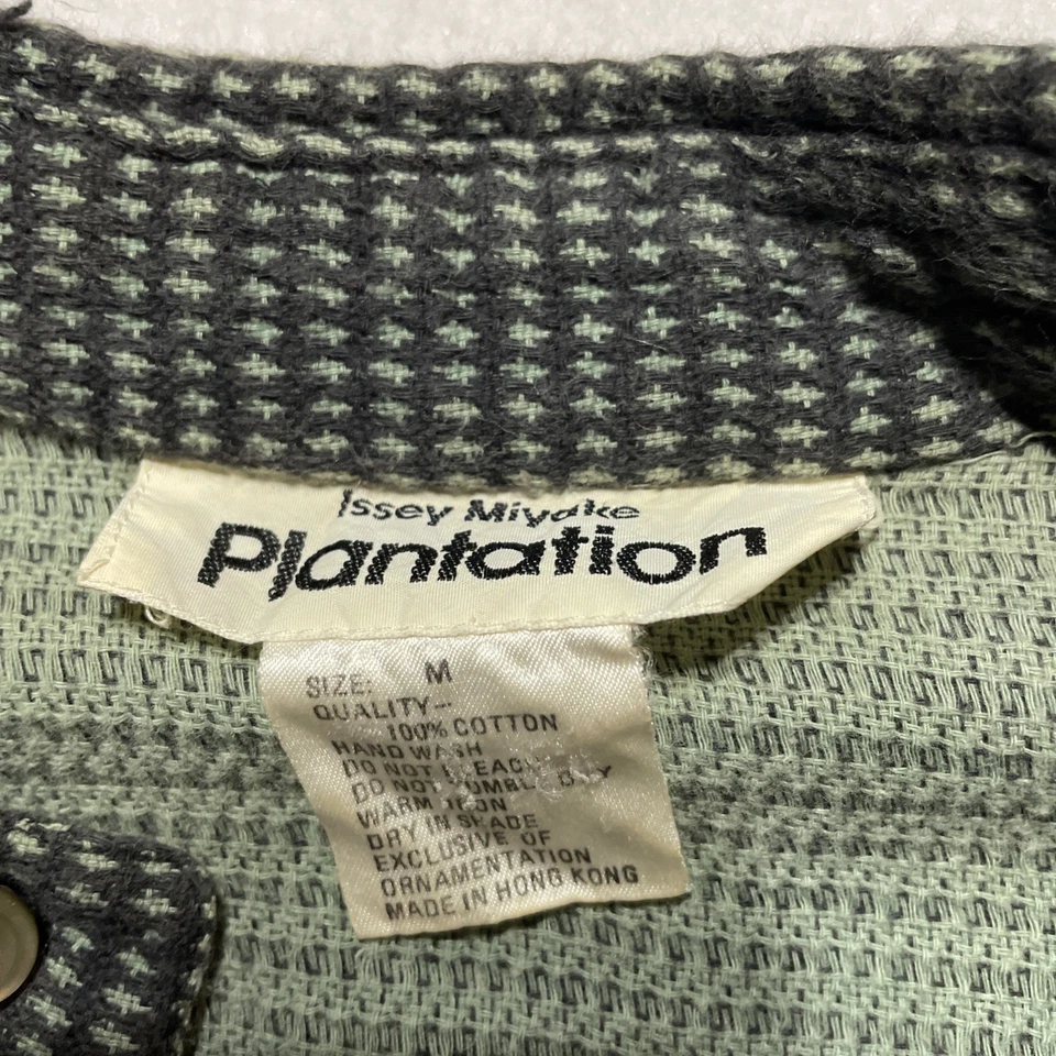 Camisa de Franela ISSEY MIYAKE Plantation Vintage Verde Negra Mediana Hong Kong *Defecto Foto 2 de 4