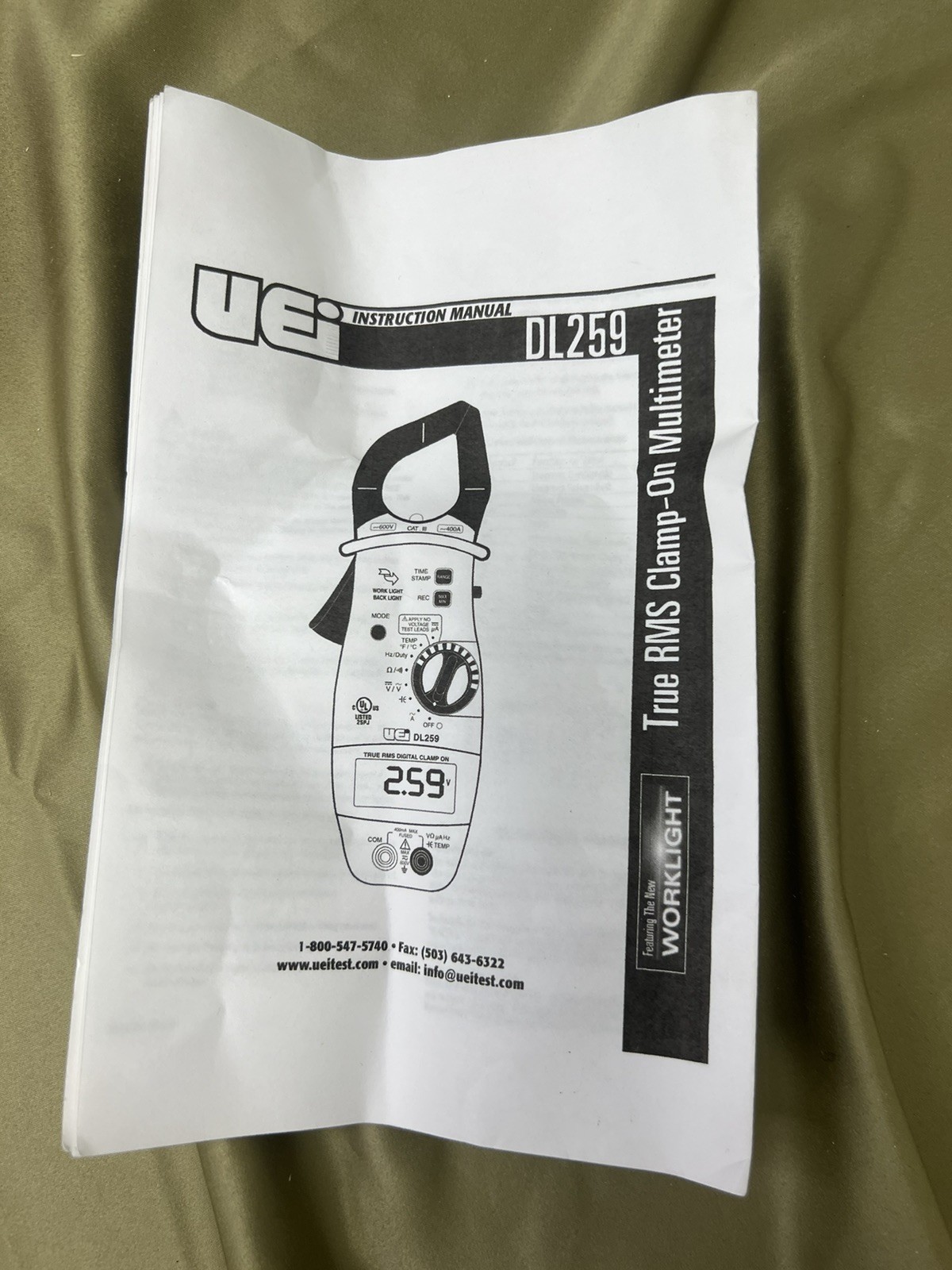 UEI DL259 DIGITAL CLAMP METER