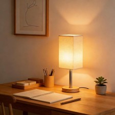 Small Table Lamp for Bedroom Bedside Lamp with 3000K Warm LED Bulb Included