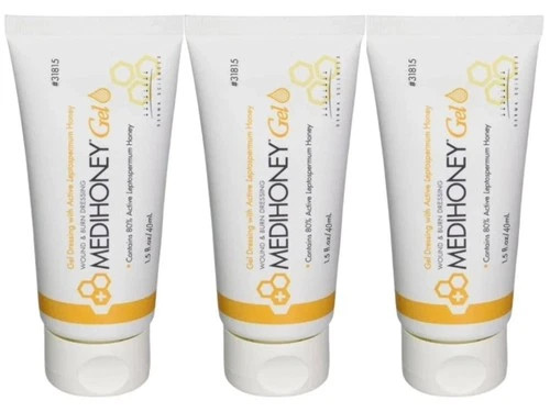 1-3Pack-Medihoney Gel Wound Derma with Burn Dressing from along Sciences 1.5 oz