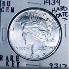 1934 P BU GEM PEACE SILVER DOLLAR UNC MS+++ U.S. MINT RARE KEY COIN 9317