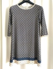 Max Studio Kleid 3/4 Arm Blau gemustert Sommer/Frühjahr Größe L