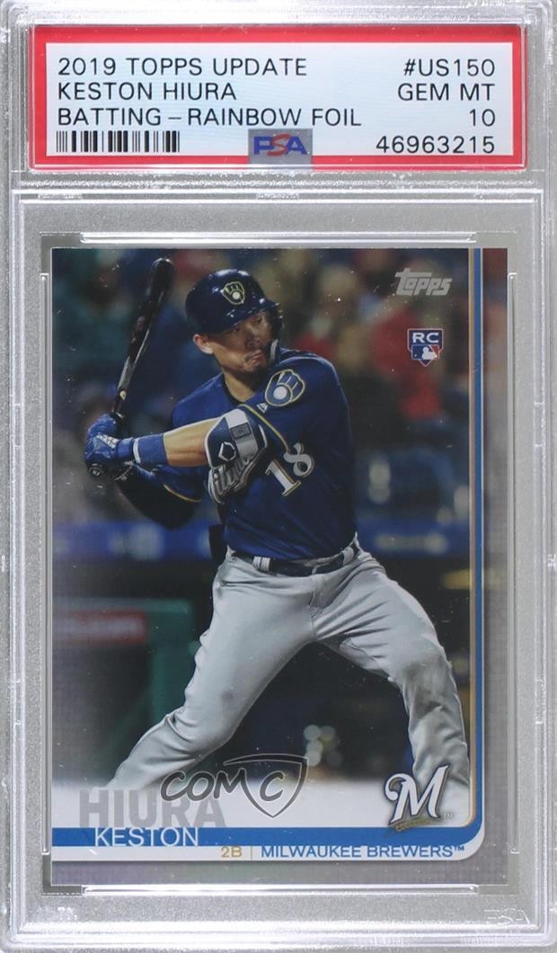 2019 Topps Update Rainbow Foil Keston Hiura #US150 PSA 10 GEM MT 0l1